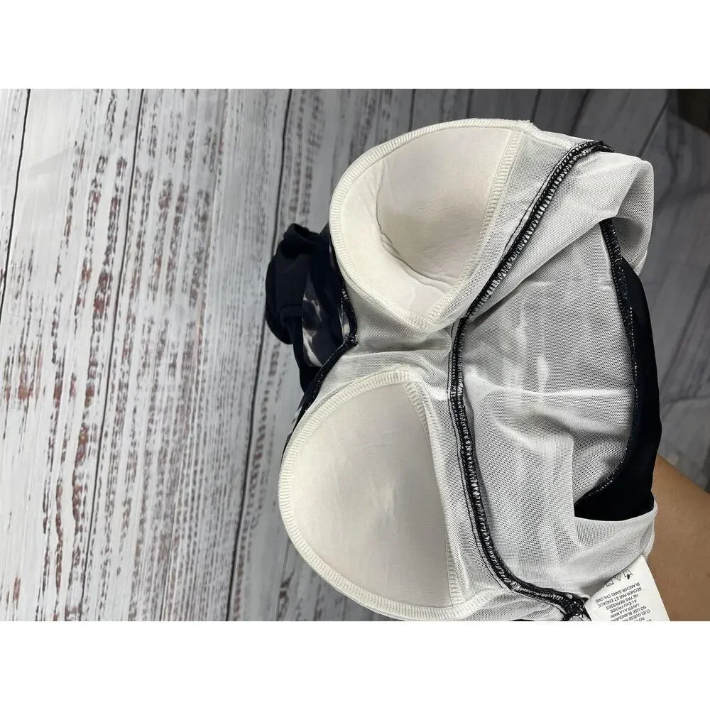 Swim Solutions 8 Triple Tier Coastal Plates Black Tiered Tummy Control One-Piece - Picture 8 of 10